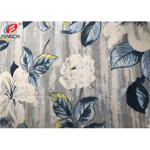 Quality Press Glue Polyester Sofa Velvet Upholstery Fabric , Print Knitted Fabric for sale