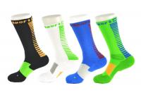 China Spandex / Elastane Green Athletic Basketball Socks With Anti - Bacterial / Anti - Slip Materials factory