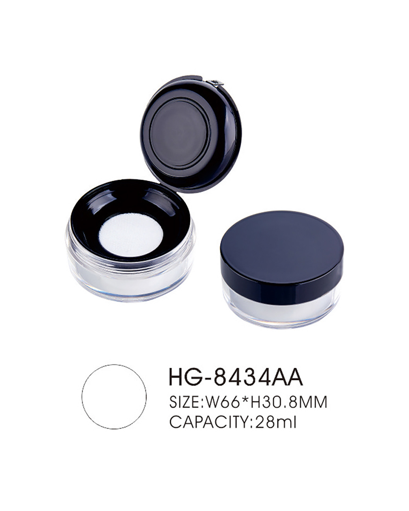 China 8g 10g Empty Loose Powder Case Loose Powder Container With Sifter Screw Cap factory