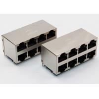 China 2 x 4 RJ45 Multiple Port Connectors , 90 Degree Side Entry Connector RJ45 Female factory