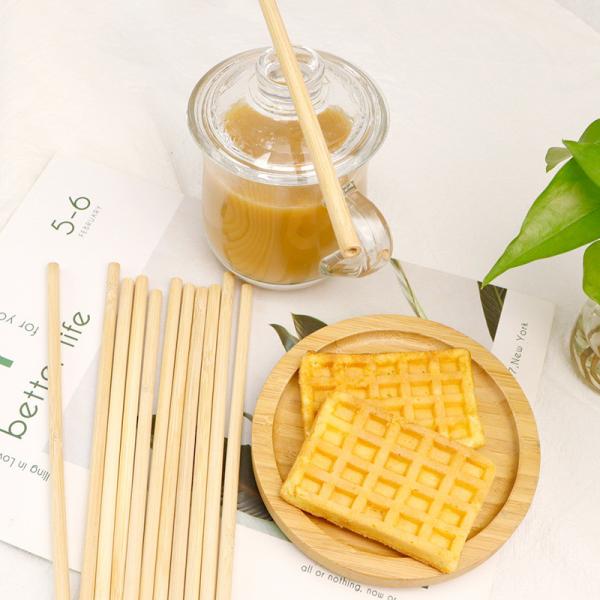 Quality 100% Natural Disposable Bamboo Straws Green Degradable For Drinks Laser Label for sale