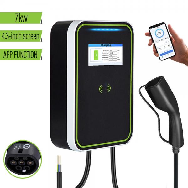 Quality Wallbox AC EV Charger Gun Line With LCD Screen  32A  APP 7ke for sale