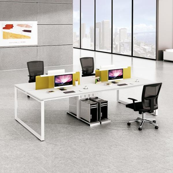 Quality 4 Staff Computer Workstation Table Cubicle Green With E1 MFC Board for sale