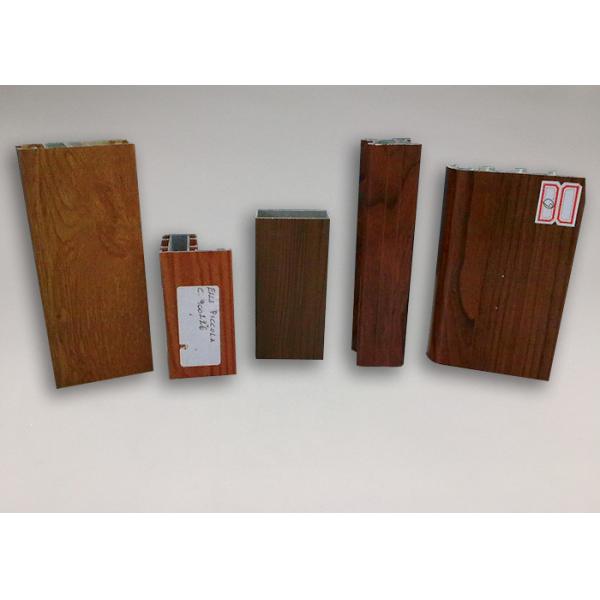Quality High Strength 6061 T6 Aluminum Extrusions Shapes Wood Color GB/T 5237 Standard for sale