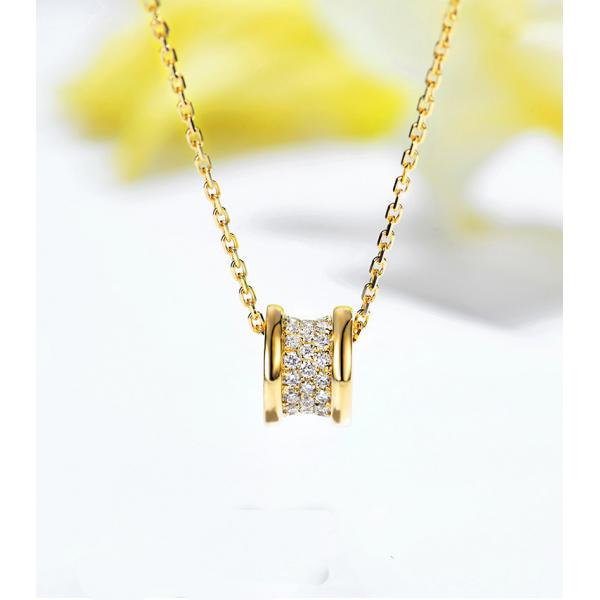 Quality 9mm Good Luck Charm Necklace 0.35ct 18k Solid Yellow Gold for sale