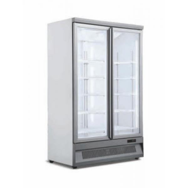 Quality Bottom Mount Air Cooling 1260L Double Glass Door Refrigerator for sale
