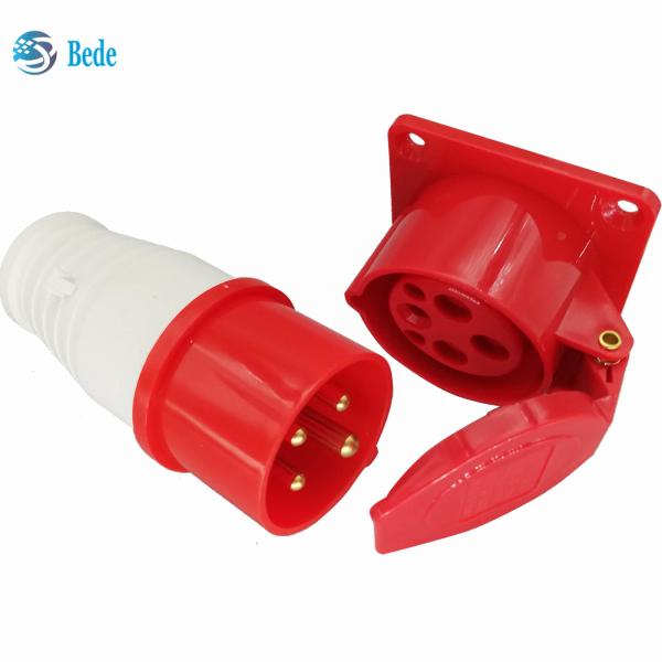 Quality CEE Plugs And Sockets Industrial Male Female Socket 4 Pins 3P+N 380-415V 16Amp for sale