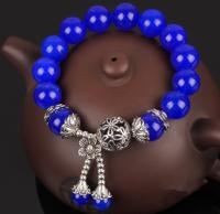 China Blue chalcedony bracelet, gemstone beaded bracelets, quartzite jewelry, brave bracelets factory