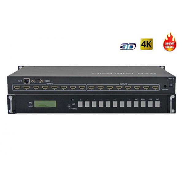 Quality 4Kx2K 8X8 3D IR HDMI Video Matrix Switcher With 8x Inputs And 8x Outputs for sale