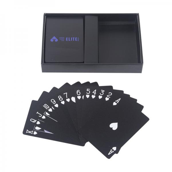 Quality 63*88mm Black Waterproof Playing Cards Varnishing Finishing for sale