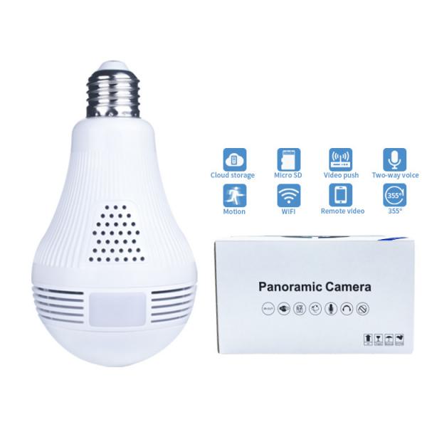 Quality 360 Degree Wifi Light Bulb Security Camera 960P Panoramic With E27 Lamp Holder for sale
