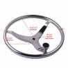 China Stainless Sailboat Steering Wheel 393MM Diameter 3 Spokes With Nut And Knob factory