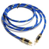 Quality Toslink Didital Optical Cable Plated Golden 4K Port woven Blue Rope Coaxial HiFi for sale