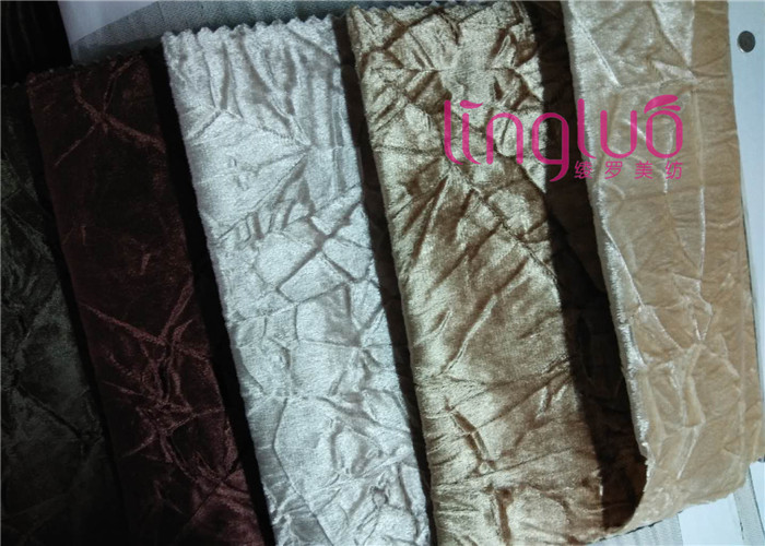 China Piece Dying 350GSM Sofa And Curtain Fabric With Crumpled Design factory