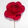 China Rose Cloth Flower Brooches And Pins Handmade For Wedding Boutonniere Stick factory