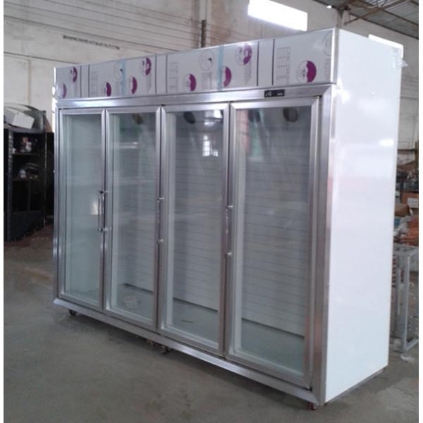 Quality -18C Commercial Glass Door Freezer Self - Contained For Frozen Food / Upright for sale