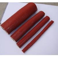 China Red Color Silicone Coated Fiberglass Sleeving , Silicone Wire Sleeve factory