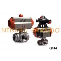 Quality 3 Way Pneumatic Actuated Ball Valve With Solenoid Valve Limit Switch for sale