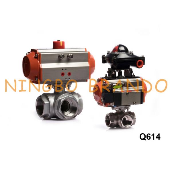 Quality 3 Way Pneumatic Actuated Ball Valve With Solenoid Valve Limit Switch for sale