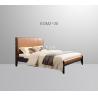China Designer Furniture Simple Design Leather Headboard Wooden King Size Bed factory