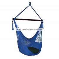 China Heavy Duty Caribbean Hammock Chair , Tree Dark Blue Hanging Hammock Chair For Bedroom factory
