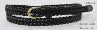 China Fashionable Black PU Womens Braided Belt With Gold Satine Buckle &amp; PU Tip In 15MM factory