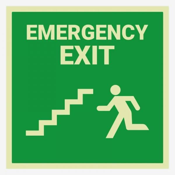 Quality Safety Right Photoluminescent Signs Signs Glow In The Dark Exit Lights for sale