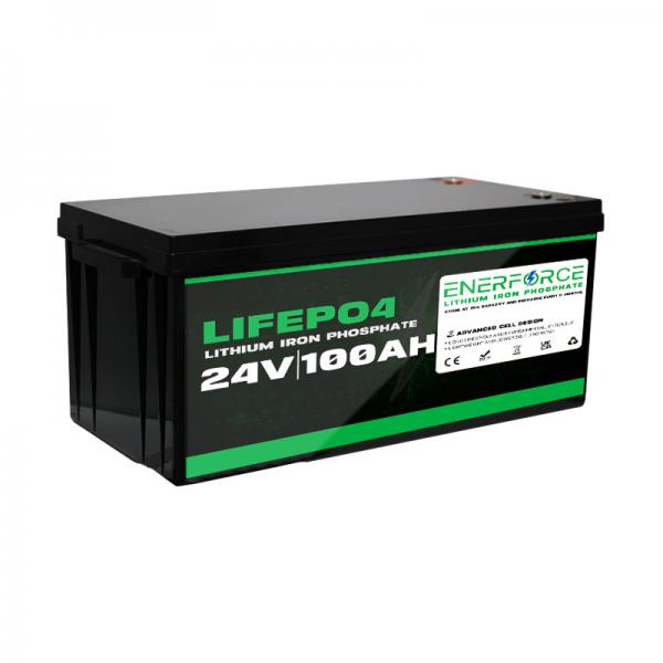 Quality Lithium Ion Solar 24V LiFePO4 Battery 100ah 20.5kg For Electric Boat for sale