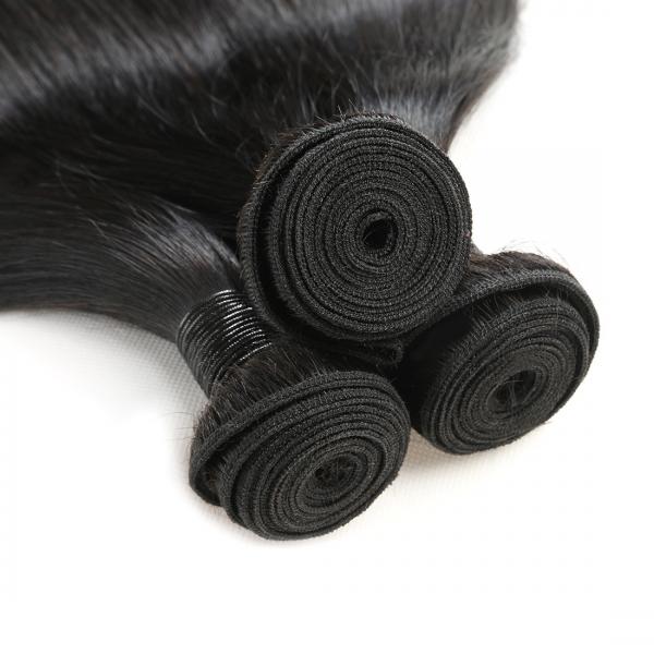 Quality Strong Weft Straight Virgin Hair Weave / Brazilian Straight Human Hair Weave for sale