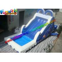 China Commercial PVC Tarpaulin Blue Kids Water Slide Inflatable Water Game Toys factory