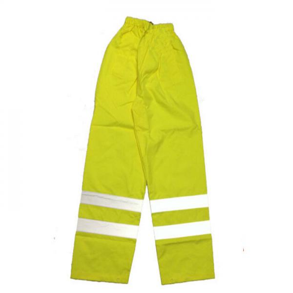 Quality Yellow Windproof Reflective Safety Pants With Zipper Closure for sale