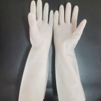 Quality Unflock Lining Nitrile Dishwashing Gloves Household 38cm White Nitrile Glove for sale