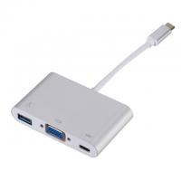 Quality Ultra Thin VGA 3 In 1 10Gbps Powered USB C HUB For Data Transfer for sale
