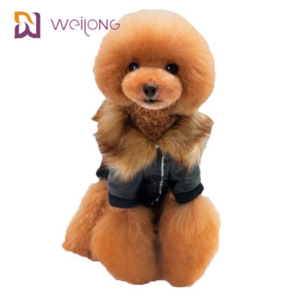 Quality Customized Faux Fur Leatheret Pet Coat Dog Winter Clothes for sale