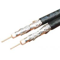 China Dual RG6 Quad Shield Coax Cable , Siamese Coaxial Cable18 AWG CCS Conductor factory