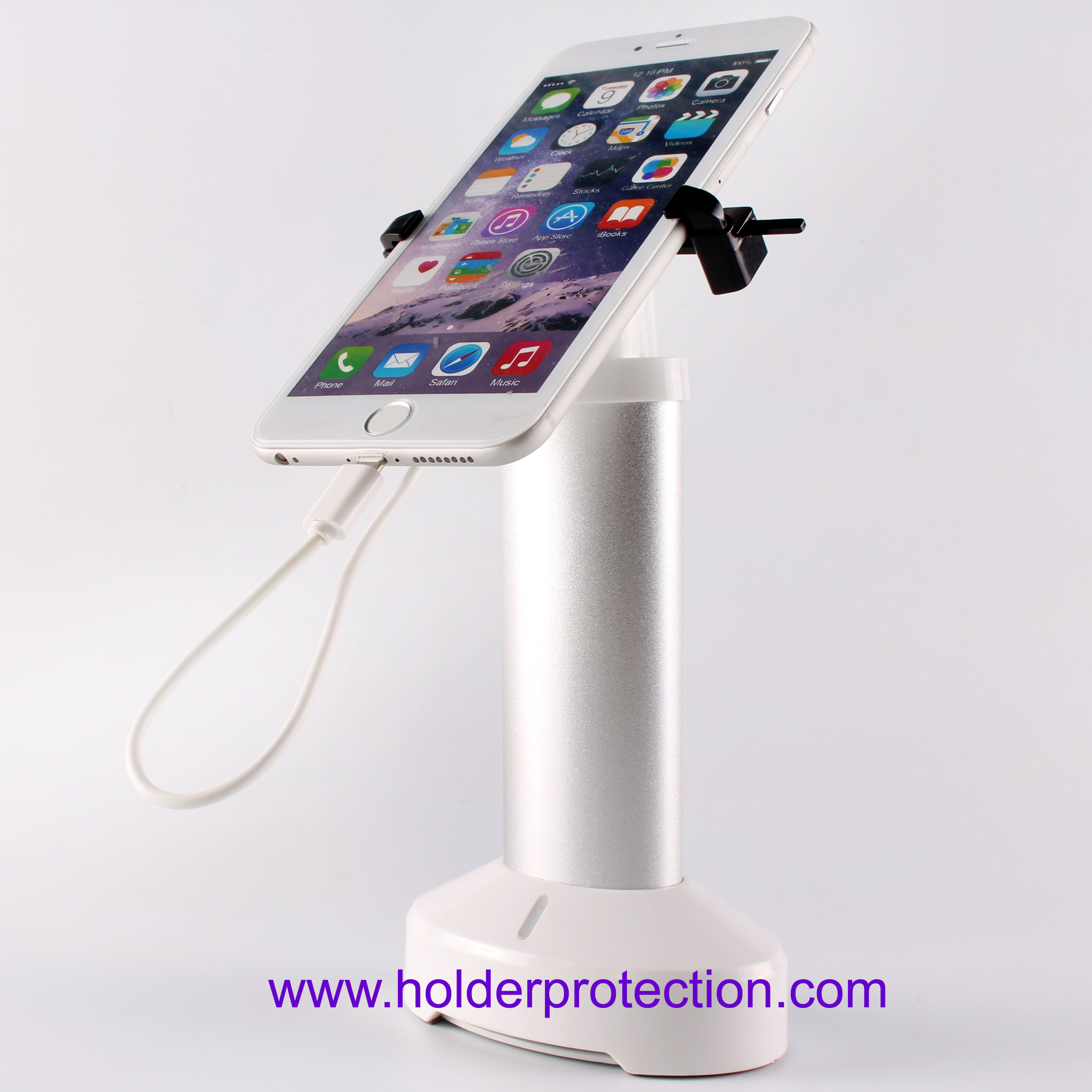 China COMER new popular with charging function mobile phone desktop mounting display stand alarm system factory