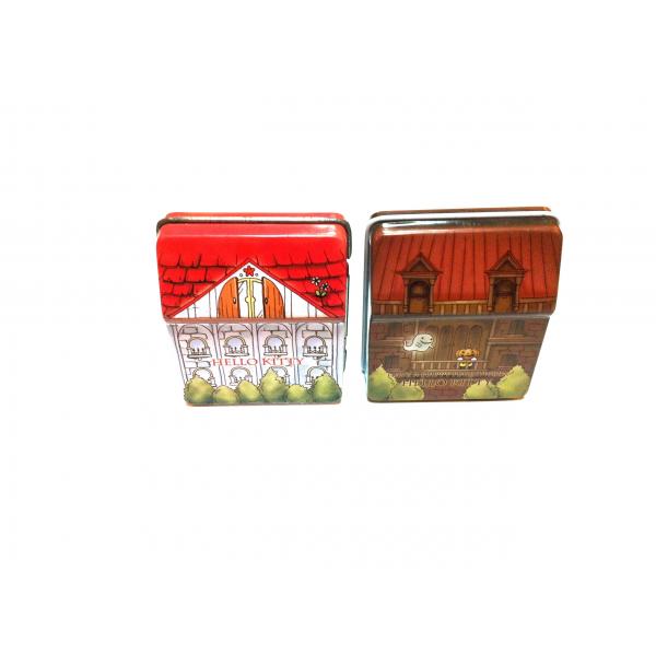 Quality Metal Tin Plate Square Containers Hinge Box For Candy / Plum for sale