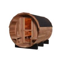 Quality Red Cedar Wood Fired Barrel Sauna Room Barrel Shaped 2 - 4 Person for sale