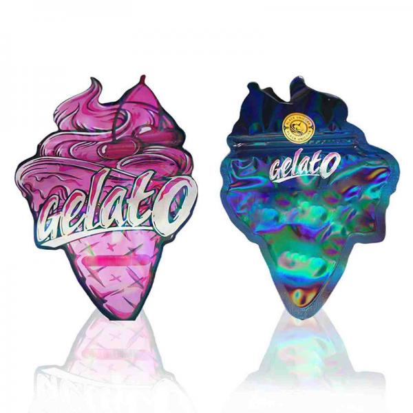 Quality Ice Cream Shape Custom Die Cut Bags All Colors Support Printing With Zipper Top for sale