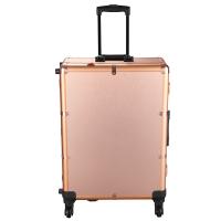 China Beautiful Rolling Makeup Case With Lighted Mirror , Makeup Trolley With Mirror factory