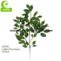 China Fabric 70cm Artificial Ficus Leaves For Landscaping Decoration factory