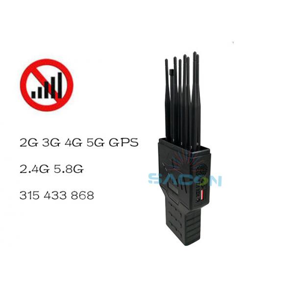 Quality 8 Antennas GPS WiFi 2G 3G 4G 16w Cell Phone Signal Interrupter Built In Battery for sale