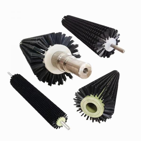 Quality Nylon Bristle Industrial Cylindrical Brush Roller Brush For Conveyor Belt Cleaning for sale