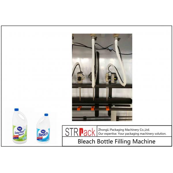 Quality PLC Control 10 Heads Gravity Bottle Filling Machine For 1 - 5L Bleach Cleaner for sale