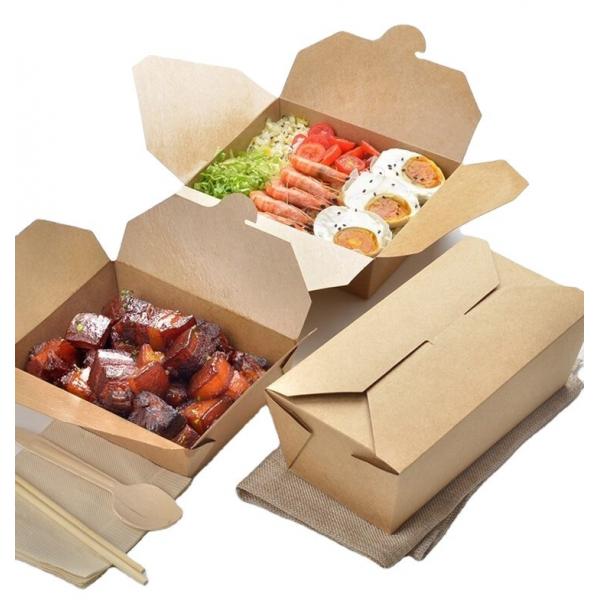 Quality Biodegradable Printed Paper Take Away Box Disposable 55oz for sale