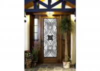 China Oval Shaped Iron Glass Entry Doors , Antiseptic Wrought Iron Doors With Glass factory