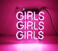 China Hand Bended &quot; Girls Girls Girls &quot; Real Glass Neon Sign Beer Bar Light for Wedding Gift Bedroom Home Wall Decor Man Cave factory