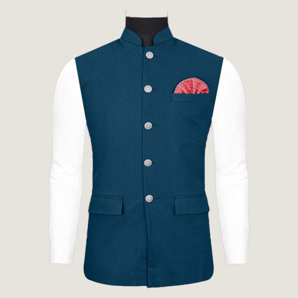 Quality Customized Modern Fit Mens Mandarin Collar Waistcoat For Special Occasion 100% Premium Cotton for sale