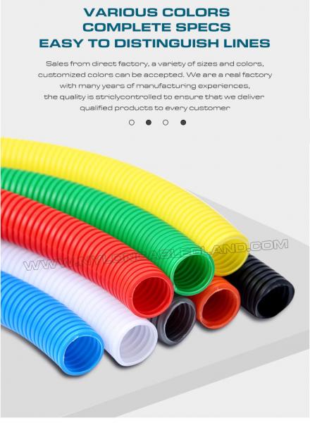 PA Polyamide Colored Electrical Conduit, AD15.8 Nylon Corrugated Tube 12mm Polymer Flexible Pipe for Wire Harness