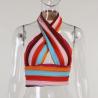 China Colored Neck Sleeveless Sexy Slim Knit Cross Blouse Women factory